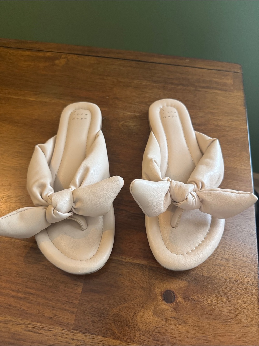 a new day Beige Knot-Detail Slide Sandals for Women